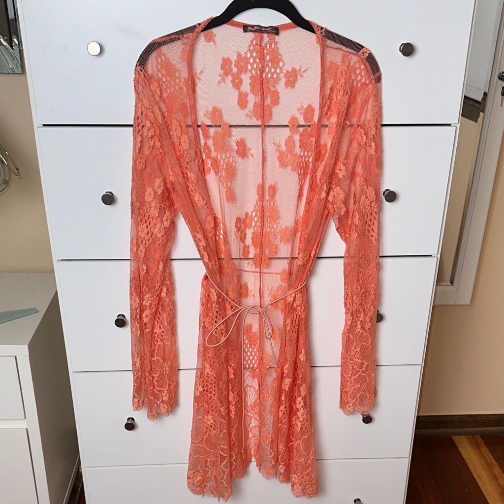 For Love And Lemons Orange Lace Robe